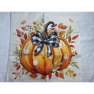 AACORS Fall Polka Dot Pumpkin 18X18 in Square Throw Pillow Cover Zipper Closure